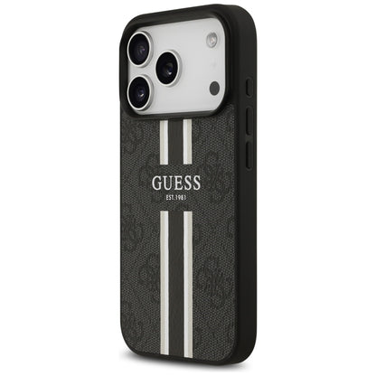 MagSafe Case for Apple iPhone 17 Pro Max, Guess, 4G Printed Stripes, Black