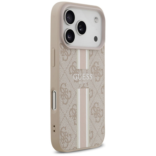 Θήκη MagSafe για Apple iPhone 17 Pro Max, Guess, 4G Printed Stripes, Ροζ