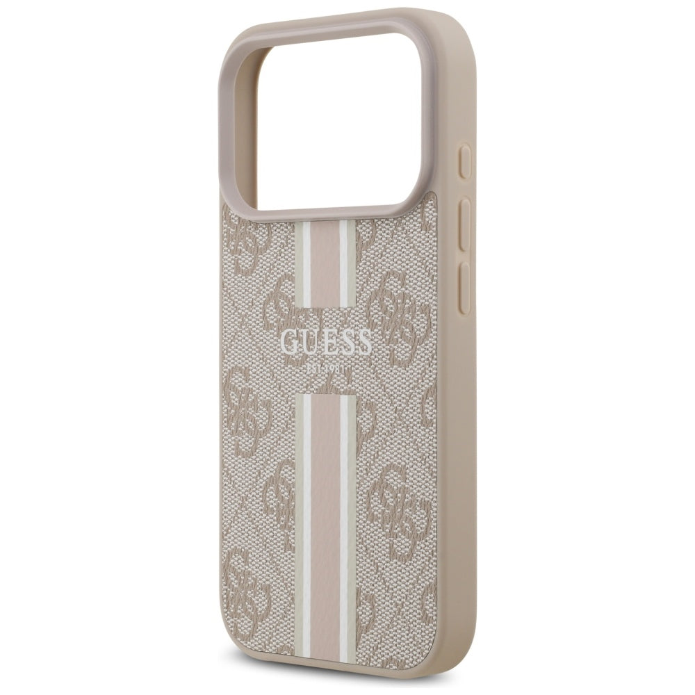 Θήκη MagSafe για Apple iPhone 17 Pro Max, Guess, 4G Printed Stripes, Ροζ