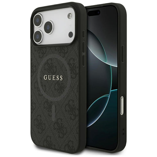 MagSafe Case for Apple iPhone 17 Pro Max, Guess, 4G Ring Classic Logo, Black