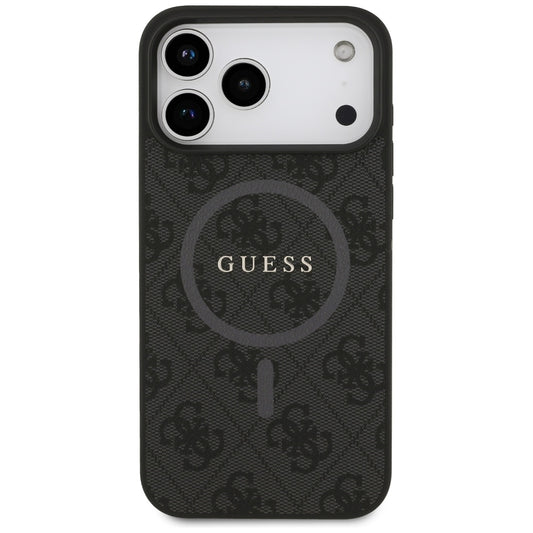MagSafe Case for Apple iPhone 17 Pro Max, Guess, 4G Ring Classic Logo, Black