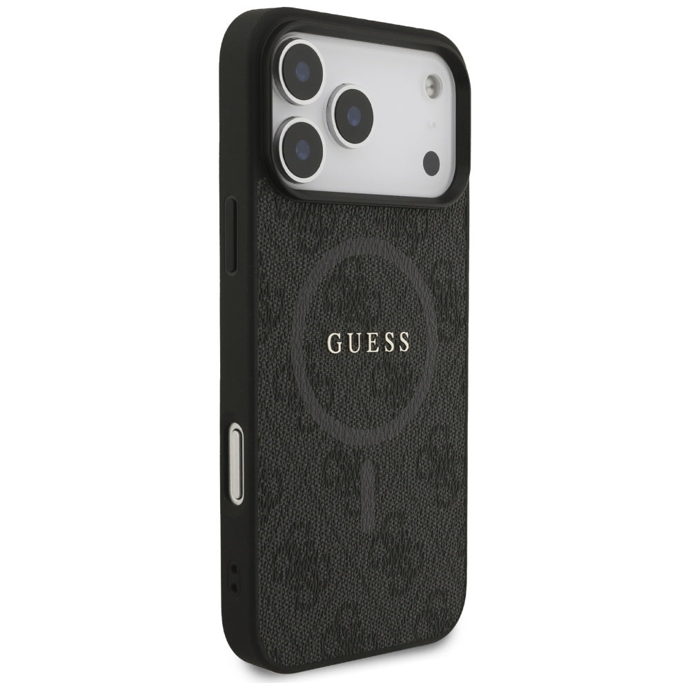 MagSafe Case for Apple iPhone 17 Pro Max, Guess, 4G Ring Classic Logo, Black
