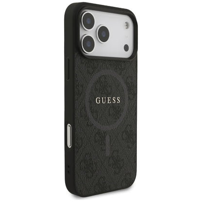 MagSafe Case for Apple iPhone 17 Pro Max, Guess, 4G Ring Classic Logo, Black