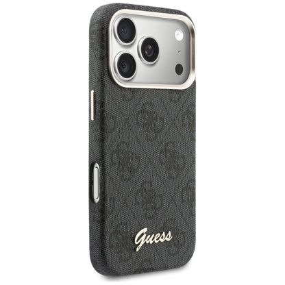 Θήκη MagSafe για Apple iPhone 17 Pro Max, Guess, 4G Script Logo, Μαύρη