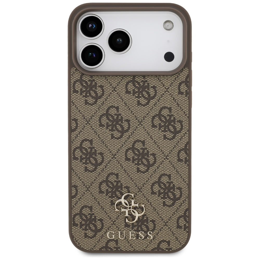 MagSafe Case for Apple iPhone 17 Pro Max, Guess, 4G Small and Classic Logo, Brown
