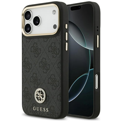 Θήκη MagSafe για Apple iPhone 17 Pro Max, Guess, 4G Strass Logo, Μαύρη