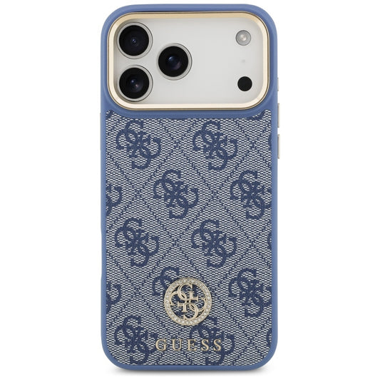 Θήκη MagSafe για Apple iPhone 17 Pro Max, Guess, 4G Strass Logo with Big Strap, Μπλε