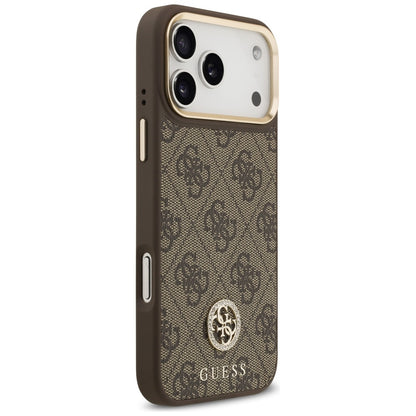 Θήκη MagSafe για Apple iPhone 17 Pro Max, Guess, 4G Strass Logo with Big Strap, Καφέ