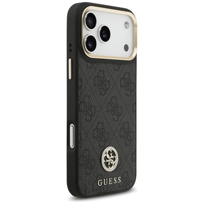 Θήκη MagSafe για Apple iPhone 17 Pro Max, Guess, 4G Strass Logo with Big Strap, Μαύρη