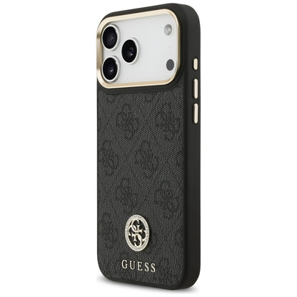 Θήκη MagSafe για Apple iPhone 17 Pro Max, Guess, 4G Strass Logo with Big Strap, Μαύρη