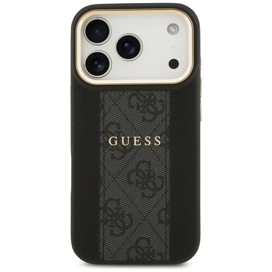 Θήκη MagSafe για Apple iPhone 17 Pro Max, Guess, 4G Stripe, Μαύρη