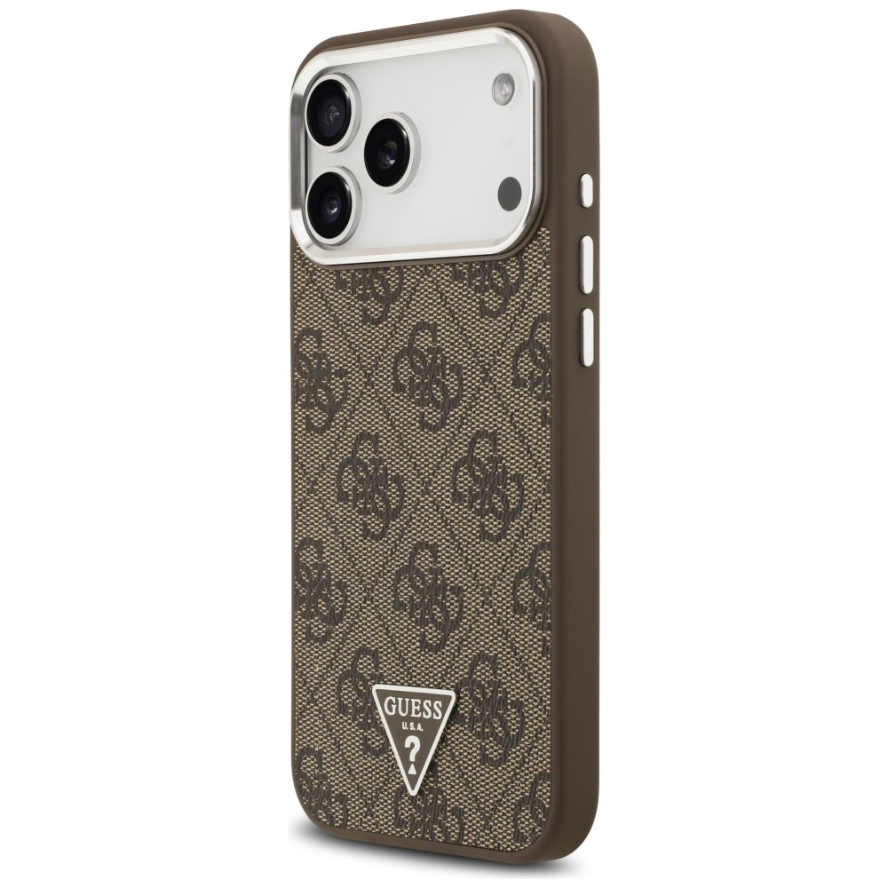 Θήκη MagSafe για Apple iPhone 17 Pro Max, Guess, 4G Triangle Logo, Καφέ