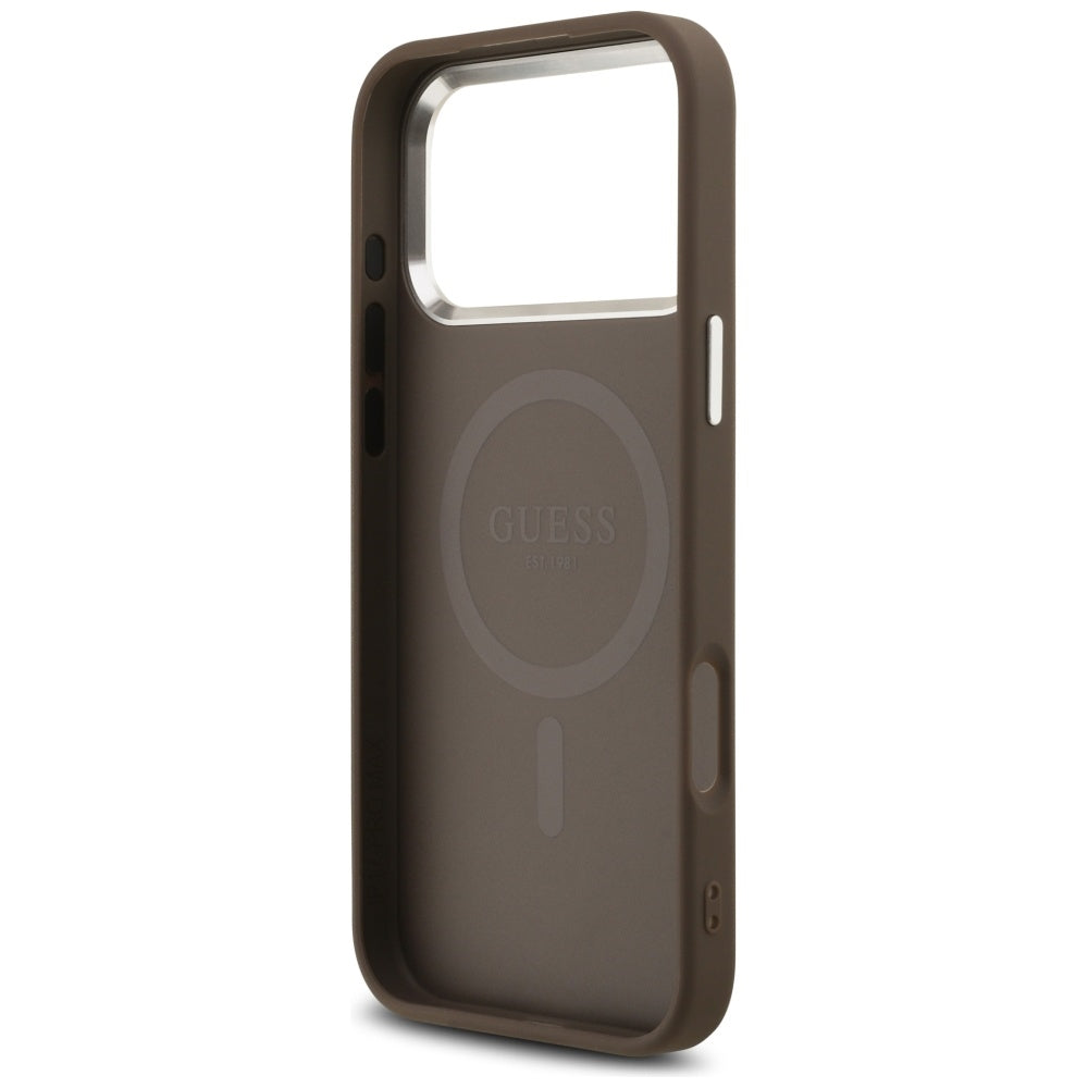 Θήκη MagSafe για Apple iPhone 17 Pro Max, Guess, 4G Triangle Logo, Καφέ