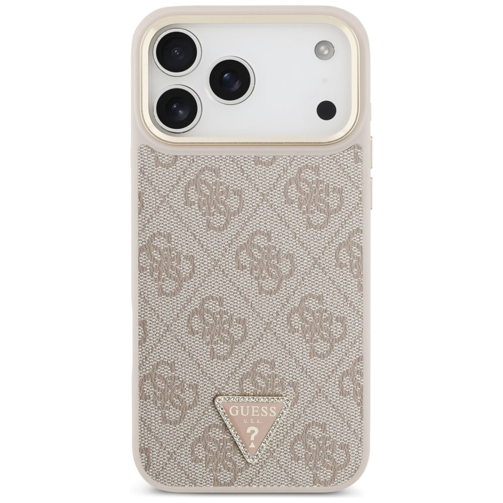 Θήκη MagSafe για Apple iPhone 17 Pro Max, Guess, 4G Triangle Logo with Big Strap, Ροζ