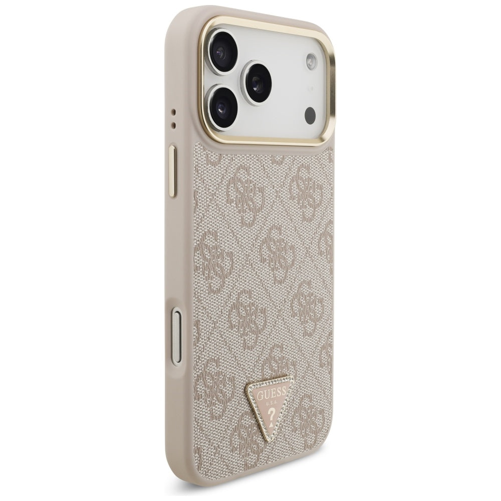 Θήκη MagSafe για Apple iPhone 17 Pro Max, Guess, 4G Triangle Logo with Big Strap, Ροζ