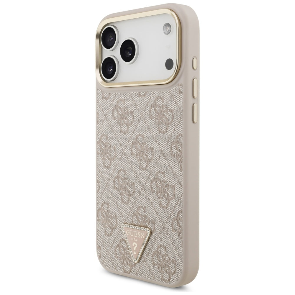 Θήκη MagSafe για Apple iPhone 17 Pro Max, Guess, 4G Triangle Logo with Big Strap, Ροζ