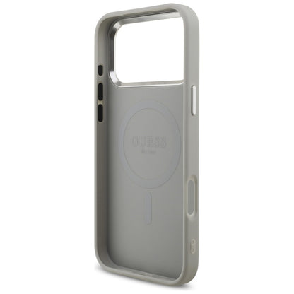 Θήκη MagSafe για Apple iPhone 17 Pro Max, Guess, Glitter Triangle Logo, Ασημί