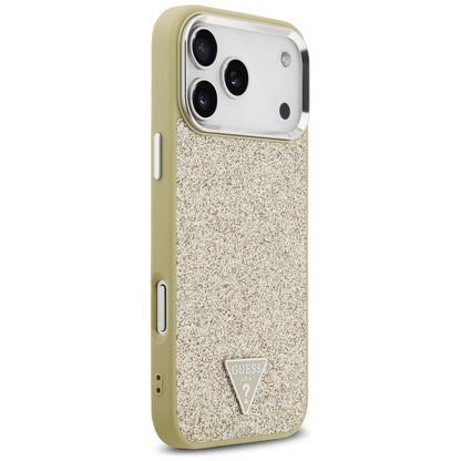 Θήκη MagSafe για Apple iPhone 17 Pro Max, Guess, Glitter Triangle Logo, Χρυσή
