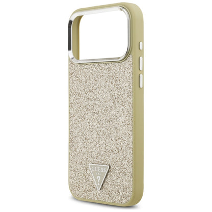 Θήκη MagSafe για Apple iPhone 17 Pro Max, Guess, Glitter Triangle Logo, Χρυσή