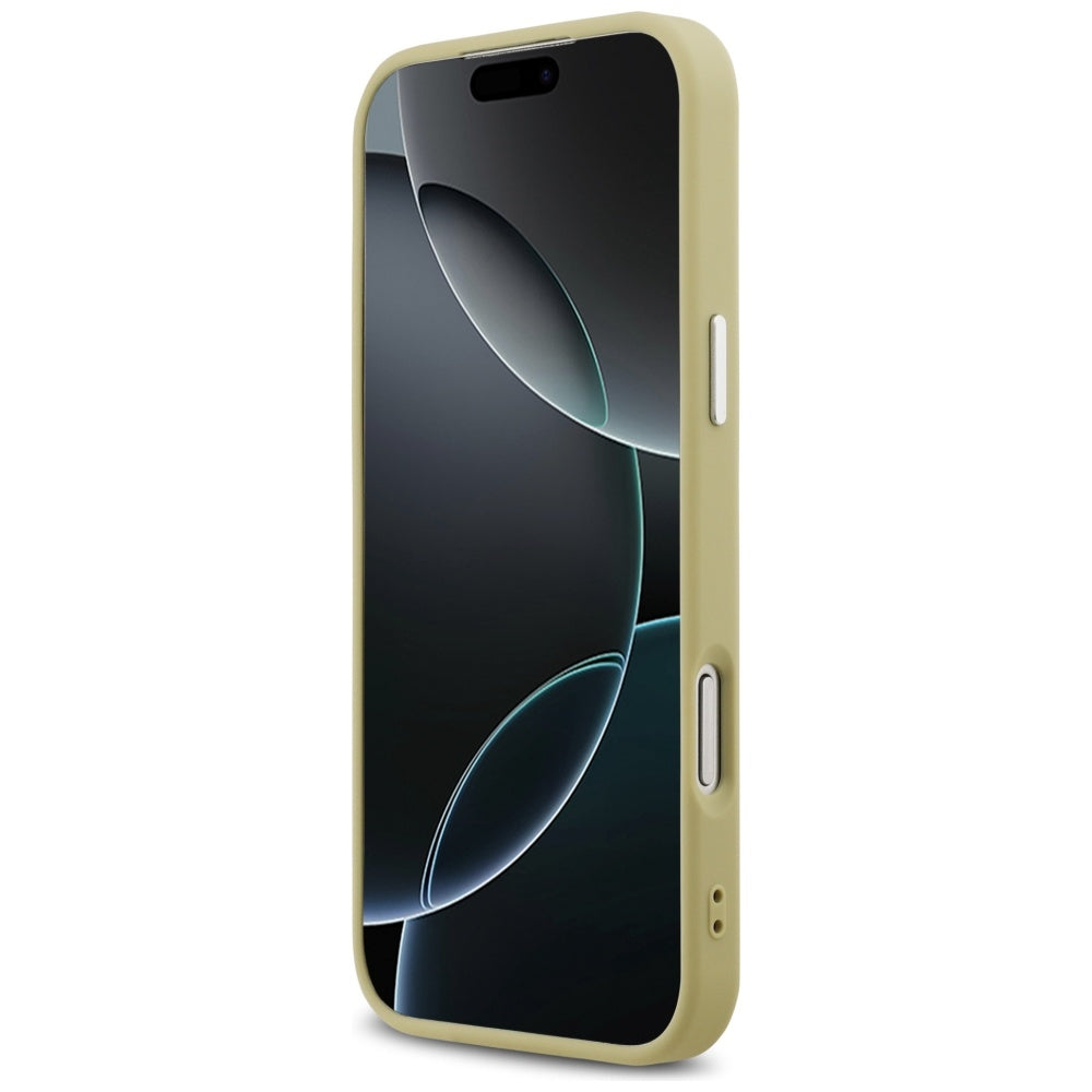 Θήκη MagSafe για Apple iPhone 17 Pro Max, Guess, Glitter Triangle Logo, Χρυσή