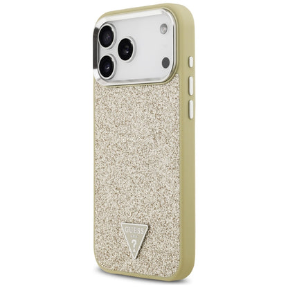 Θήκη MagSafe για Apple iPhone 17 Pro Max, Guess, Glitter Triangle Logo, Χρυσή