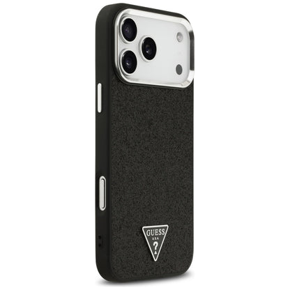 Θήκη MagSafe για Apple iPhone 17 Pro Max, Guess, Glitter Triangle Logo, Μαύρη