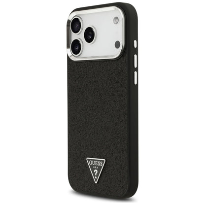 Θήκη MagSafe για Apple iPhone 17 Pro Max, Guess, Glitter Triangle Logo, Μαύρη