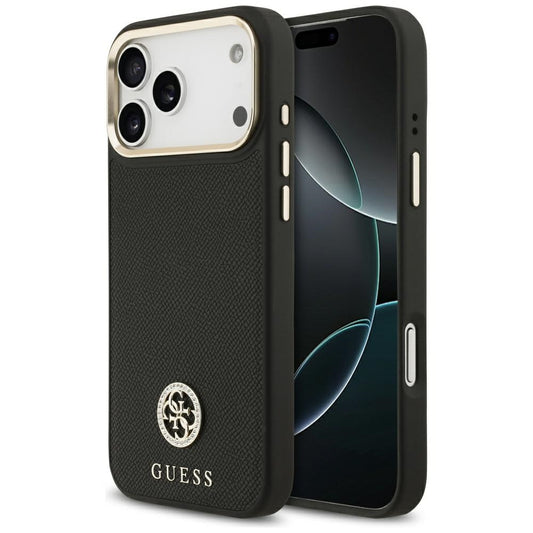Θήκη MagSafe για Apple iPhone 17 Pro Max, Guess, Grained Strass Logo, Μαύρη