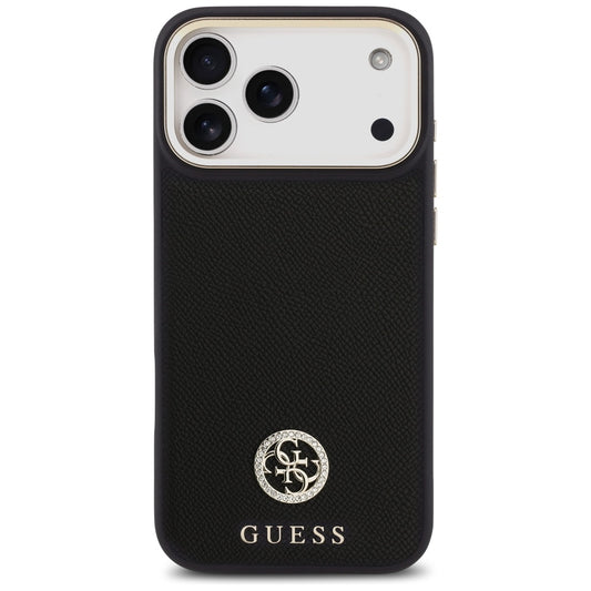 Θήκη MagSafe για Apple iPhone 17 Pro Max, Guess, Grained Strass Logo, Μαύρη