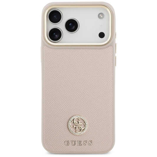 Θήκη MagSafe για Apple iPhone 17 Pro Max, Guess, Grained Strass Logo, Ροζ