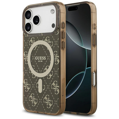 MagSafe Case for Apple iPhone 17 Pro Max, Guess, IML 4G Background, Brown