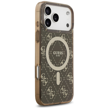 MagSafe Case for Apple iPhone 17 Pro Max, Guess, IML 4G Background, Brown