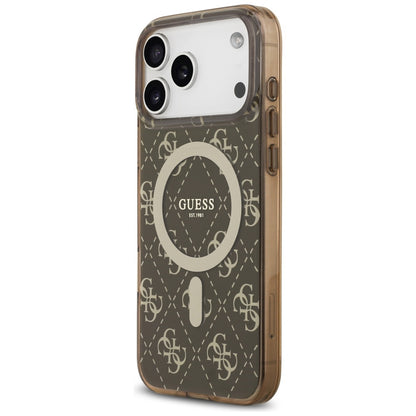 MagSafe Case for Apple iPhone 17 Pro Max, Guess, IML 4G Background, Brown