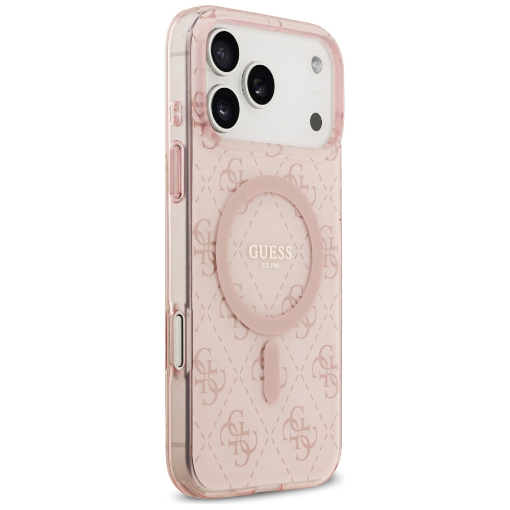MagSafe Case for Apple iPhone 17 Pro Max, Guess, IML 4G Background, Pink