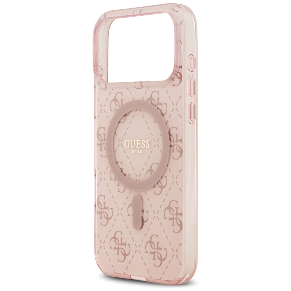 MagSafe Case for Apple iPhone 17 Pro Max, Guess, IML 4G Background, Pink