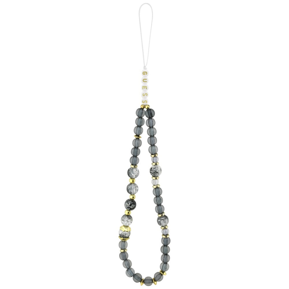 Θήκη MagSafe για Apple iPhone 17 Pro Max, Guess, IML Flowers with Pearl Strap, Μαύρη