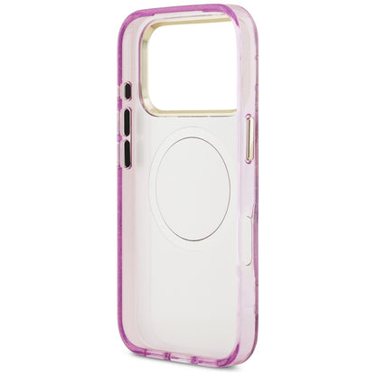 Θήκη MagSafe για Apple iPhone 17 Pro Max, Guess, IML Metal Glitter Flowers Triangle, Μωβ