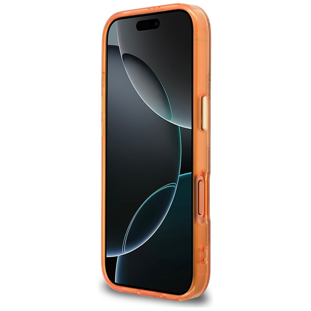 MagSafe Case for Apple iPhone 17 Pro Max, Guess, IML Peony Dot, Orange