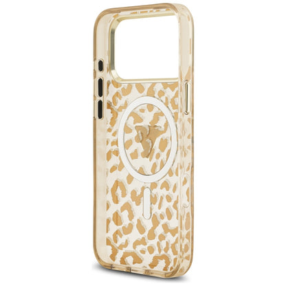 MagSafe Case for Apple iPhone 17 Pro Max, Guess, Leopard Glitter, Brown