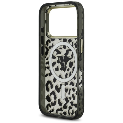 Θήκη MagSafe για Apple iPhone 17 Pro Max, Guess, Leopard Glitter, Μαύρη