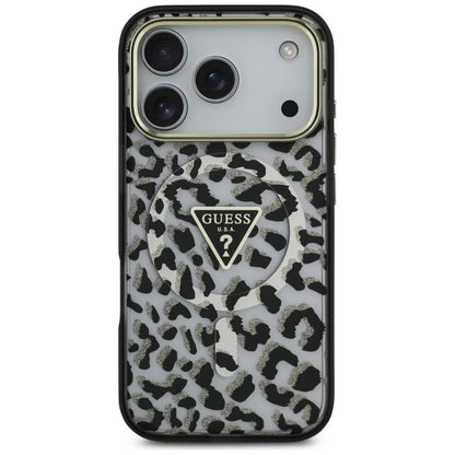 Θήκη MagSafe για Apple iPhone 17 Pro Max, Guess, Leopard Glitter, Μαύρη