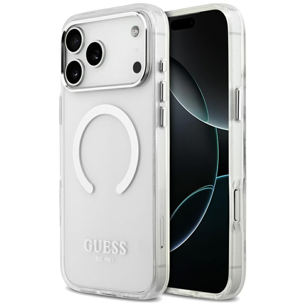 Θήκη MagSafe για Apple iPhone 17 Pro Max, Guess, Metal Outline, Ασημί