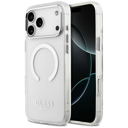 Θήκη MagSafe για Apple iPhone 17 Pro Max, Guess, Metal Outline, Ασημί