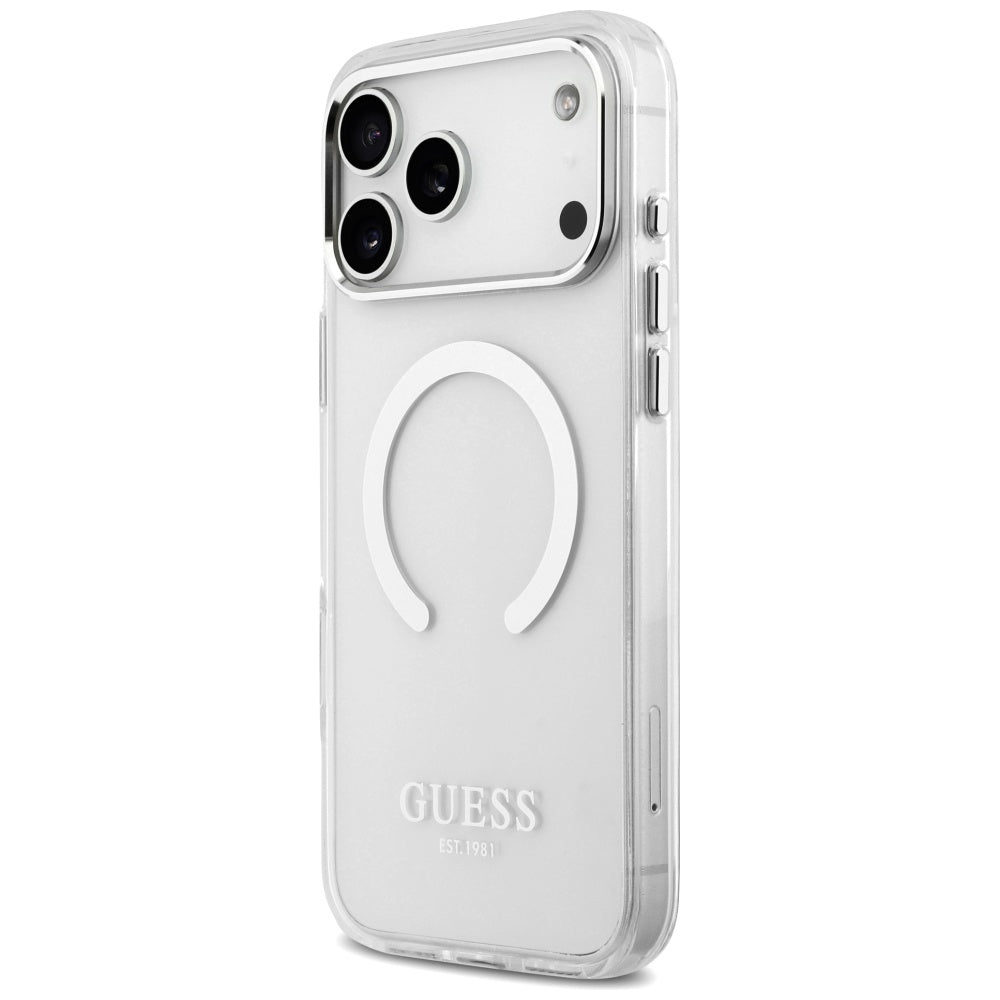 Θήκη MagSafe για Apple iPhone 17 Pro Max, Guess, Metal Outline, Ασημί