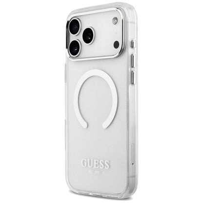 Θήκη MagSafe για Apple iPhone 17 Pro Max, Guess, Metal Outline, Ασημί