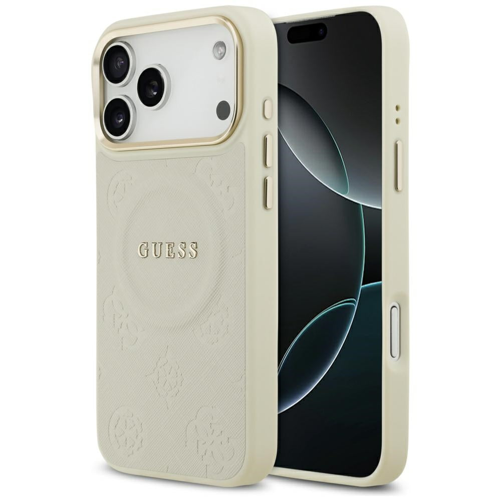 Θήκη MagSafe για Apple iPhone 17 Pro Max, Guess, Peony Hot Stamp, Μπεζ