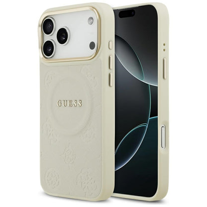 Θήκη MagSafe για Apple iPhone 17 Pro Max, Guess, Peony Hot Stamp, Μπεζ