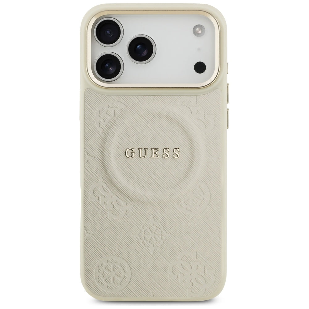 Θήκη MagSafe για Apple iPhone 17 Pro Max, Guess, Peony Hot Stamp, Μπεζ