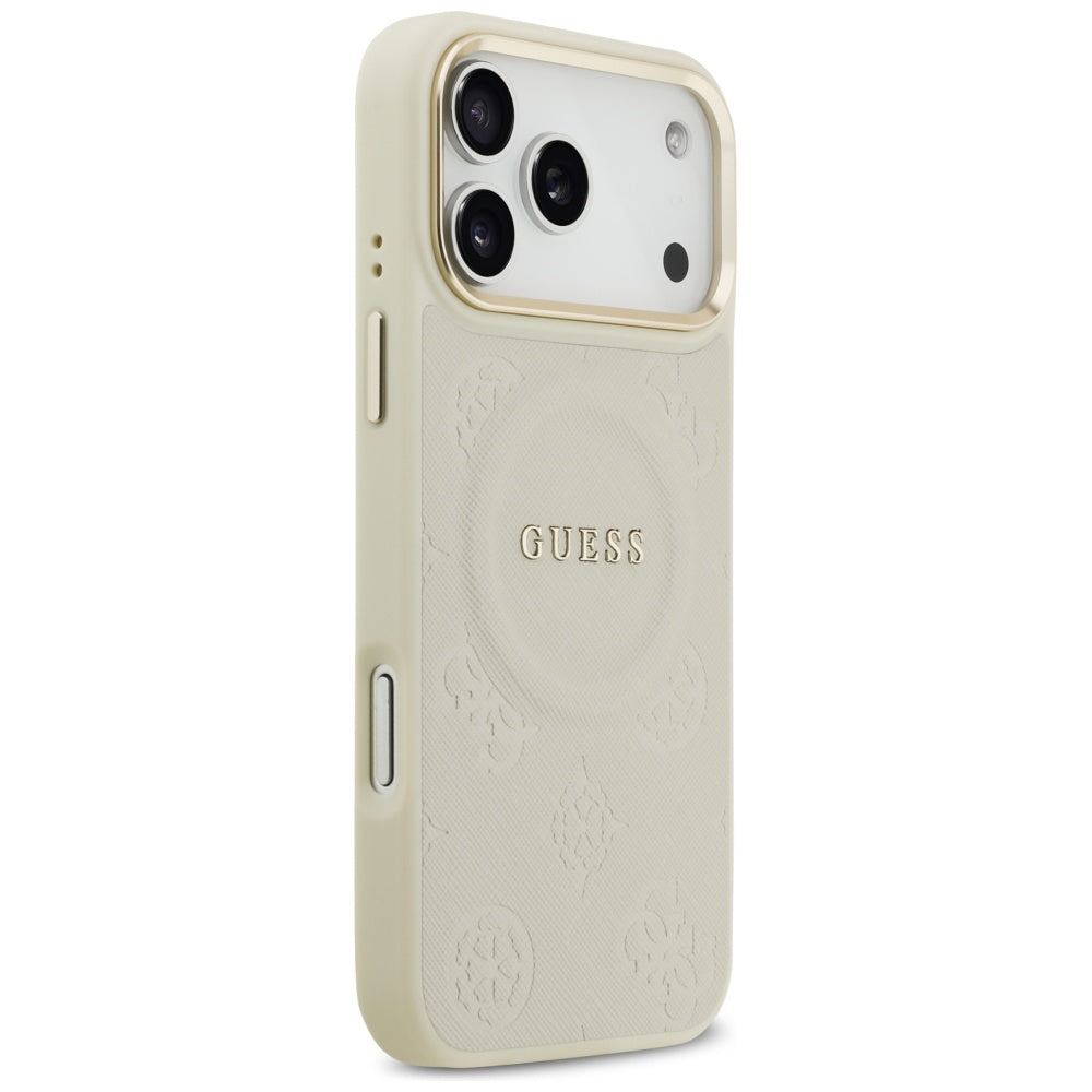 Θήκη MagSafe για Apple iPhone 17 Pro Max, Guess, Peony Hot Stamp, Μπεζ