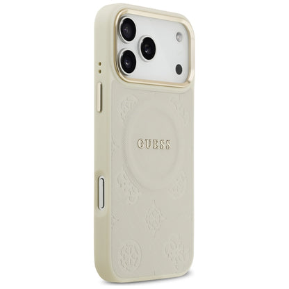 Θήκη MagSafe για Apple iPhone 17 Pro Max, Guess, Peony Hot Stamp, Μπεζ